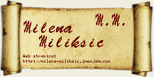 Milena Milikšić vizit kartica